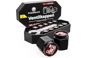 WEIDEBACH® Sześciokątne Zaślepki Zaworów - Opakowanie 10 Sztuk, Łatwe Do Obracania, Antypoślizgowe, Do Samochodów i Rowerów