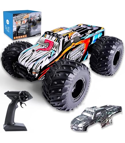 Kizeefun Auto telecomandata, auto RC per 3 4 5 6 7 8 9 anni giochi bambini toy, 2,4 GHz off-road RC crawler 70 minuti di tempo di gioco (2 batterie gratis), regalo