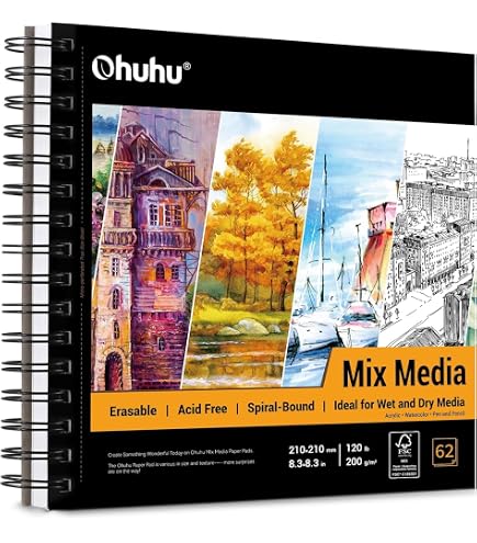 Papier Bristol A3 180g/m² – Bloc De 50 Feuilles Perforées, Idéal Pour Crayon, Encre Et Marqueur