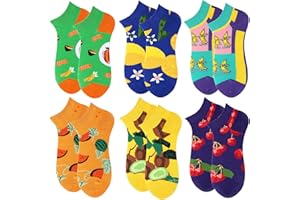 ASYBHYY Calcetines Divertidos de Invisibles Mujer Hombre Cortos Verano Tobillo de Algodón de Colores Tobilleros de Fantasía