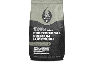GREEN OLIVE FIREWOOD COMPANY Green Olive Firewood Premium Professional Lumpwood Charcoal 10kg – Restaurant Grade Charcoal - Long-lasting, Eco-friendly, BBQ Charcoal Ideal for BBQ, Grilling, Smoking, & Pizza Ovens