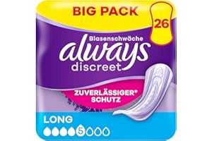 ‎ALWAYS Always Discreet Inkontinenzeinlagen Für Frauen Long 26 Stück Rundumschutz Unglaubliche Diskretion
