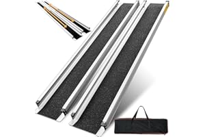 2PCS Telescopic Wheelchair Ramps 7FT, gardhom Portable Adjustable Ramps for Mobility Scooters 272KG Loading Capacity for Home Front Door Stair Steps