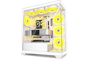 FOIFKIN F3 Boitier PC - Ventilateur pré-installé 3 PWM ARGB - Boîtier PC de Jeu ATX pour Tour Moyenne - Type C (Blanc, F3)
