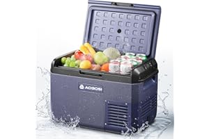 AAOBOSI Frigo Portatile 25L: Frigo da Campeggio Elettrico 12V/220V, IPX4 Impermeabile, -20°C a 20°C – Ideale per Auto, Camion, Camper, Barca, Pesca & Presa di Corrente