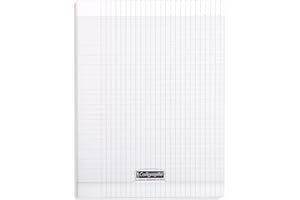 Calligraphe 18199C Un Cahier Agrafé Incolore (une Marque de Clairefontaine) - 24x32 cm - 96 Pages Grands Carreaux - Papier Blanc 90 g - Couverture Polypro Transparent