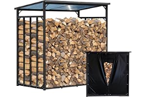 Vedhylla av metall, vedhylla, utomhus, 185 x 100 x 185 cm, väderskydd, svart, basic – stålprofil 30 mm, antracit, väderbestän