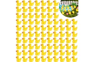 Halinuia 150 Pieces Mini Canard en Plastique Petit Canard a Cacher Petit Canard en Plastique Canards Figurines Miniatures en Résine Ornements pour Aquarium Jardin Paysage Bricolage Maisons de Poupées