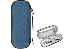 Linkidea Generic EVA Hard Shell Safety Razor Travel Case, Shaving Accessories Blade Head Storage, Men's Portable Travel Shaver Bag Compatible with Gillette Fusion 5 Power, Mach 3 (Navy Blue)