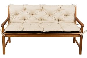 Gutekissen® Coussins de Banc, Coussins de Jardin, Coussins piqués, Coussins Doubles, Sièges, Coussins de Banc, Balançoire de Jardin, Meubles de Jardin Law (150cmx50cmx50cm, Crème)