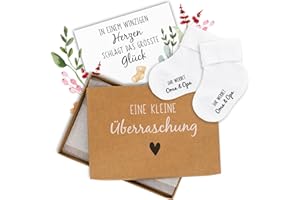 Amari® Babysocken Geschenkset – „Ihr werdet Oma & Opa“ – Schwangerschaft verkünden mit süßer Geschenkbox – Perfektes Baby Geschenk für werdende Großeltern