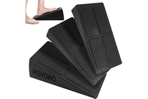Cuñas para el Estiramiento de Pantorrillas, RISVOWO Set de 3 Squat Wedge Block, Tabla Inclinada, Slant Board para el Estiramiento de Pantorri
