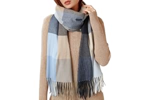 HYUET Invernale Pasmina Sciarpa Scialle Donna a Quadri Elegante Lungo Morbida Calda Stole Sciarpe Scozzese Tartan Wrap Maglia Scialle Inverno Poncho Stola Pashmina per Donna Uomo