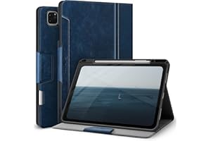 Antbox Etui do iPada Pro 12,9 cala 2022/2021/2020/2018 (6/5/4/3. generacji) z uchwytem na długopis, funkcja automatycznego wygaszenia/wybudzania, skóra poliuretanowa, etui ochronne (niebieskie)