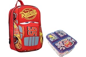 Theonoi Set Cars Lightning McQueen - Mochila escolar con efecto 3D, mochila escolar, bolsa escolar, mochila deportiva, guardería, mochila ligera para niños pequeños, Kindergarten