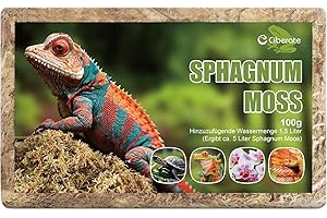 Ciberate Sphagnum Moos Terrarienmoos Ziegel für Terrarium, ideal für Reptilien Amphibien Schildkröten, Torfmoos für Orchideen und Zimmerpflanzen, 100g