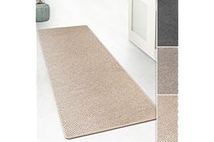 ‎FLOORDIREKT Floordirekt Teppichläufer Kalkutta - Sisaloptik - Tiger-Eye-Design - Teppich Läufer Wohnteppich Flurläufer Küchenläufer (Beige, 80 x 200 cm)