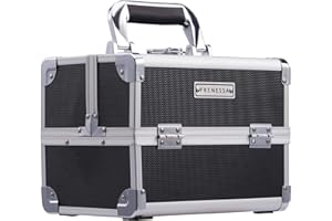 KETALIRIA Malette Maquillage Femme Beauty Case Pratique Malette Manucure Grande Malette Onglerie Mallette Rangement Makeup Case Malette Cosmétique Boite a Maquillage Vanity Maquillage de Voyage, Noire