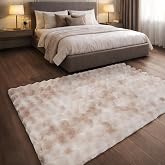 Aden Maya Vibe Tavşan T&uuml;y&uuml; Bubble Halı | Bubble Peluş Makinede Yıkanabilir Kaymaz Tabanlı Halı | Bej | 20 x 20 | MYV01