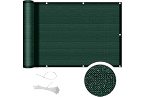 Cool Area Brise-Vue pour Balcon HDPE Couverture de confidentialité Écran ,Vent Protection UV Résistant aux,90x500cm, Vert foncé