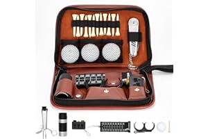 Rilime Golf Set Organizer, Golf Zubehör Set mit Hi-End Hülle, Golfbälle, Entfernungsmesser, Golf Tees, Bürste, Multifunktionales Pitchmesser, Punktezähler, Golfballklemme