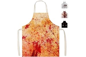 MOMAHUA Halloweenförkläde blod stänk för vuxna, 65 x 75 cm läskig blodig slaktardräkt cosplay tillbehör, justerbart vattentät