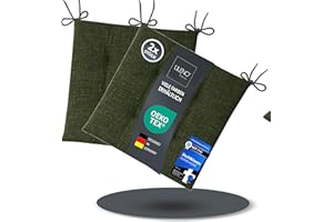 ‎LILENO HOME LILENO HOME 2er Set Stuhlkissen Grün (40x40x4,5 cm) - Sitzkissen für Gartenstuhl, Küche oder Esszimmerstuhl - Bequeme UV-beständige Indoor u. Outdoor Stuhlauflage als Stuhl Kissen