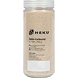 Heku 30330-02: Sabbia Decorativa/Colorata, 750 g, in Barattolo richiudibile, Crema, 750g / Körnung 0,1mm