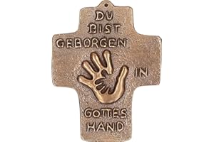 Butzon & Bercker Kommunion Kreuz Geborgen in Gottes Hand Bronze 10 cm Erstkommunion
