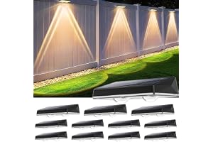 Delaiglow Vattentät solcellsvägglampa för utomhusbruk, IP67, 12 enheter, solcellsljus, vit, med 3 lägen, kraftfull solcell fö