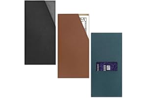 Modixun Schlanke Geldtasche, PU-Leder, Geld- und Kartenhalter, wiederverwendbarer Geldumschlag, Organizer für Dollar, Rechnung, Quittung, Budgeting, Damen und Herren, 3 Stück, Schwarz, Braun