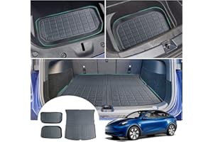 GAFAT Tesla Model Y Mata do Bagażnika z Przodu i z Tyłu, Model Y 2021 2022 2023 Mata do Bagażnika, Oryginalna Mata do Skanera 3D TPE, Akcesoria Tesla Model Y (Czarna)