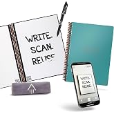 Rocketbook Core Reusable College Notepad Executive A5 Teal Dotted Grid Includes Pilot FriXion Pen and Microfibre Cloth