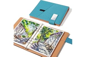 Lightwish Quaderno per schizzi ad acquerello, 100% cotone privo di acidi, 300 g/m², carta per acquerello pressa a caldo per artisti, adulti, studenti, 20 fogli, 23,25 x 16,3 cm (blu panno)