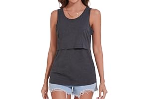 Sosolism Nursing Vest Tops Sleeveless Breastfeeding Shirts Summer Casual Feeding Tanks Comfortable for Women