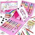 HappyGoLucky Unicorn Gifts for Girls, Art Set Supplies for Kids 3-9 Year Old Girls Gifts Colouring Pencils for Children 3-12 Year Old Girls Boys Toys Girls Birthday Presents Craft Kits for Kids
