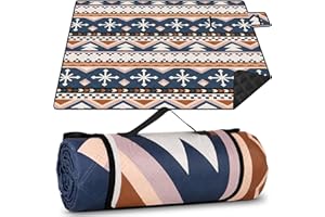 Cirulli XXL Couverture Pique Nique imperméable 200x200 cm, Design Boho,Couverture de Pique-Nique Grande pour Les activités en Plein air comme la Plage, Le Camping, Facilement Pliable et Lavable