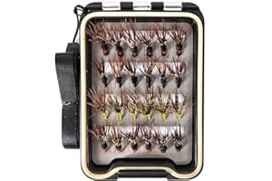Wifreo 24PCS Tenkara Flies Flies with Waterproof Fly Box Tenkara Fishing Fly.Fly Fishing Flies for Trout, Grayling, Panfish, etc