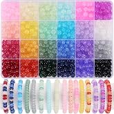 720pcs Round Beads, 8mm Abacus Glass Beads for Bracelet, Gemstone Beads for Jewelry Making, 24 Colors Crystal Beads, Spacer B