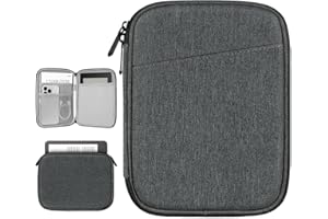 Vinabilia 6-7 Pulgadas Funda Bolsa Protectora para Nuevo 6" Kindle Kindle 11.ª Gen/7" Kindle Paperwhite 12.ª Gen/7" Kindle Colorsoft Signature Edition, Kindle Oasis/Kobo E-Reader, Gris Oscuro