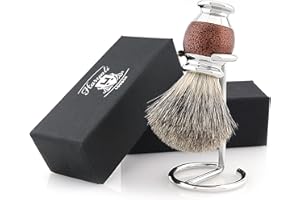 Haryali London Shaving Brush - Black Badger Shaving Brush - Elegant and Antique Design - Badger Hair Shaving Brush - with Antique Maroon Color - A Perfect Match to Your Shaving Kit, Antique Texture