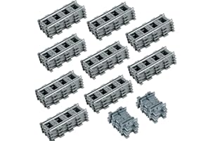 shineFinder City Train Tracks, city rails, toy railway rails for train, compatible with the market leader lego train track (city rails 36 pieces)