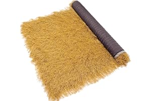 LJBD Toit de Chaume Artificiel Mexicain Ignifuge, Rouleau de Toit en Paille Chaume Palapa de Palmier Synthétique pour Cabane Tiki, Jardin Clôture, Terrasse Décoration(Size:0.5*10m(1.6*32ft),Color:jaune)