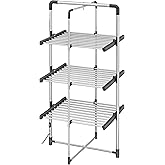 BLACK+DECKER 63099 3-Tier Heated Clothes Airer Aluminium, Cool Grey, 140cm x 73cm x 68cm