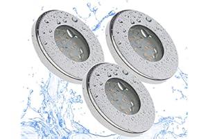 Trango Set of 3 IP44 recessed spotlight incl. 3x 3 watt LED illuminant 3000K warm white made of stainless steel in Chrome TG6729IP-038B bathroom lamp, ceiling lamp, ceiling spotlight for shower, sauna