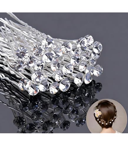 60pz Fermagli Spirali per Capelli Accessori Capelli Sposa Forcine Cristallo Strass Clip Matrimonio Acconciatura Comunione in 5 stile
