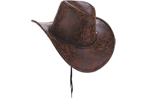 DEGUISE TOI Cappello da Cowboy Marrone Imitazione Cuoio per Adulto - Marrone - Taglia Unica