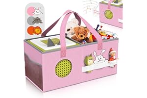 Heldenzimmer - Tonie Tasche Rosa für Toniebox mit Hase - Sichere Tonie Box Aufbewahrung in Toniebox Tasche für bis zu 20 Figuren