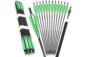 Poearcus Archery Crossbow Arrow 16" 17" 18" 20" 22" Crossbow Bolts Carbon Arrows with 4" Feather for Hunting Targets Practice 6/12Pcs