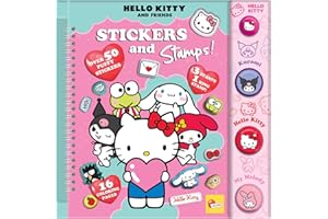 LISCIANIGIOCHI Lisciani - Hello Kitty and Friends – Libro De Pegatinas Y Sellos para Niños A Partir De 5 Años – 16 Páginas con 3 Sellos, Sello Anillo Y Pegatinas Puffy – Set Creativo De Regalo para Niños